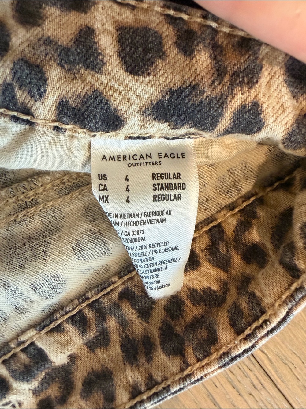 American Eagle Outfitters Leopard Print Wide Leg Jeans - Brown Black - Picture 3 of 4